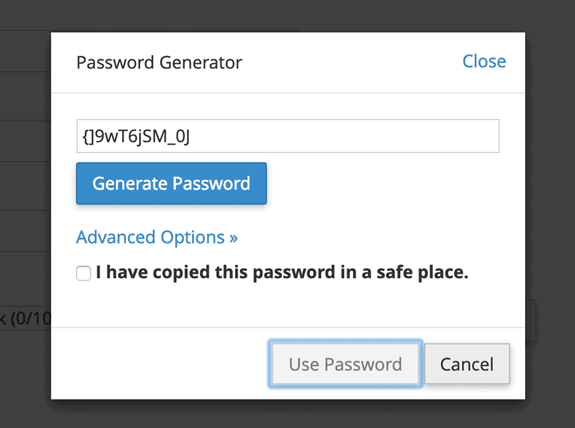 Cpanel password generator